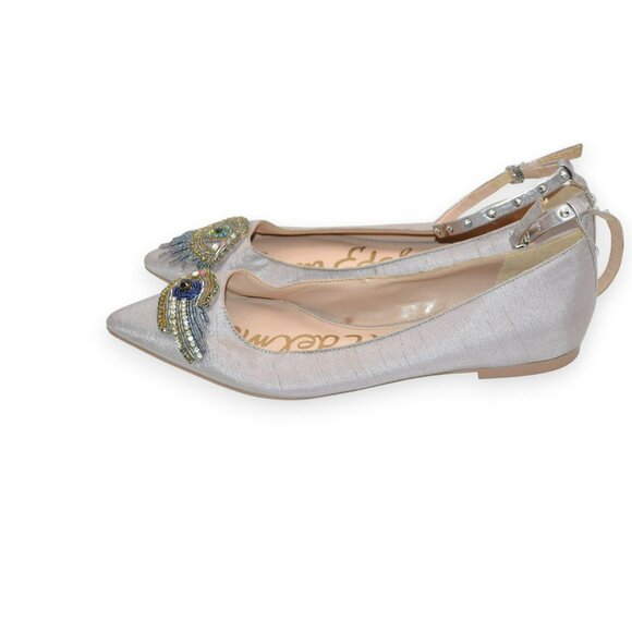 Sam Edelman Silver Halloween Party Cosplay Flirty Driving Ballet Loafers Flats 9 - Picture 4 of 12